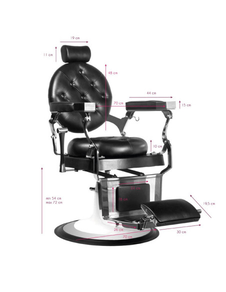 Black imperator hairdressing barber chair 