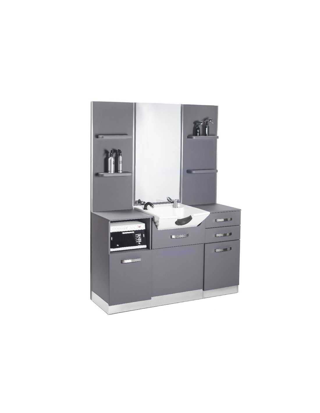 Barber Styling station with gray sink 