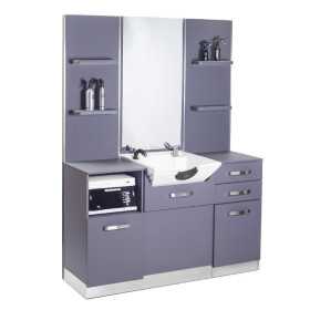 Coiffeuse barbier avec lavabo gris  2