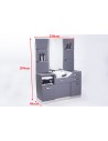 Barber dressing table with gray sink 