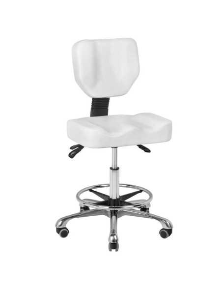 Tabouret à roulettes COSMETIQUE A-4299 BLANC