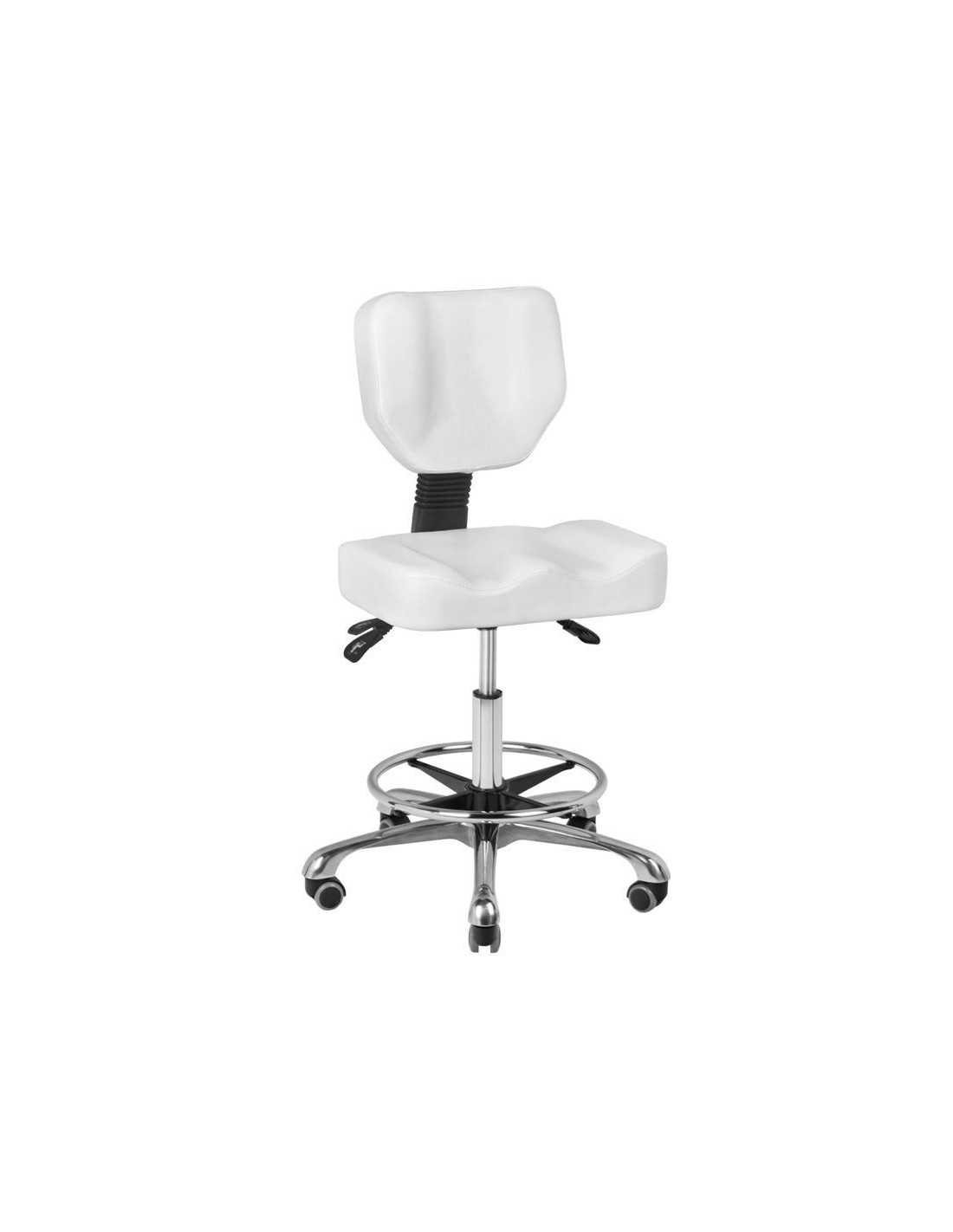 Tabouret à roulettes COSMETIQUE A-4299 BLANC