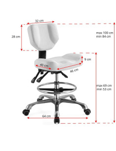 TABORET KOSMETYCZNY A-4299 BIAŁY 2