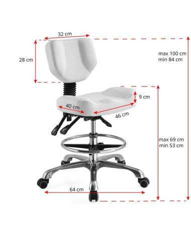 TABORET KOSMETYCZNY A-4299 BIAŁY