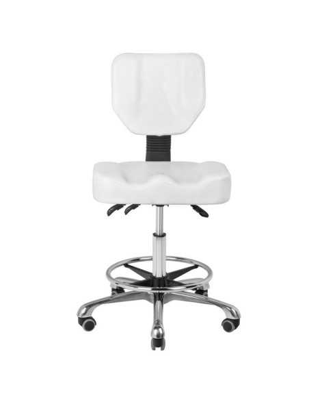 Tabouret à roulettes COSMETIQUE A-4299 BLANC