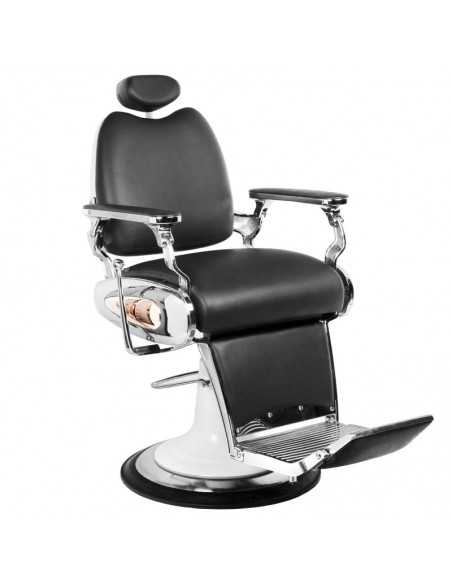 Czarny fotel fryzjerski w stylu motocyklowym
