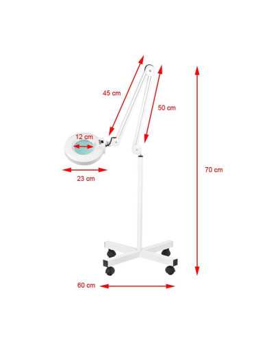 Professionele loeplamp statief s4 wit 