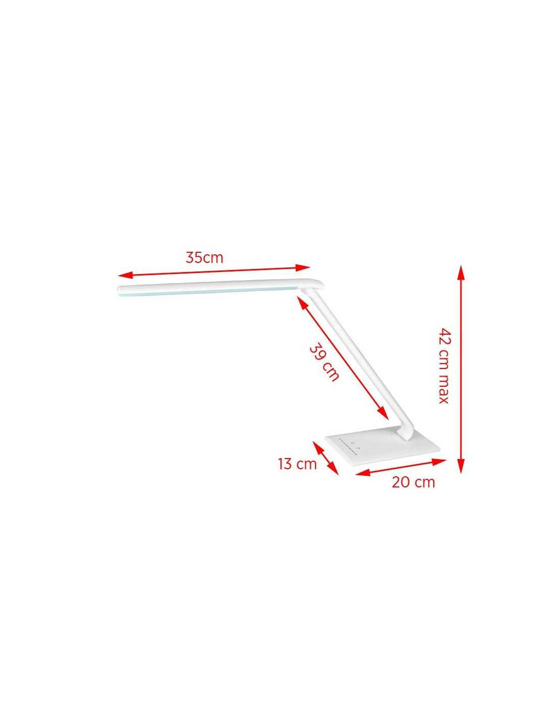 Lámpara de escritorio LED blanca elegante de 7 W con anillo de luz profesional 114702