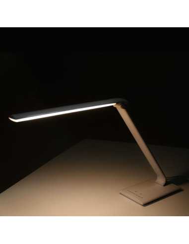 Lámpara de escritorio LED blanca elegante de 7 W con anillo de luz profesional 114702