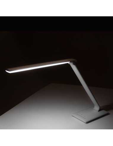 Lámpara de escritorio LED blanca elegante de 7 W con anillo de luz profesional 114702