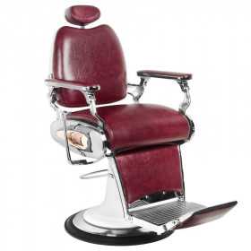 Fauteuil de barbier style moto bordeaux 