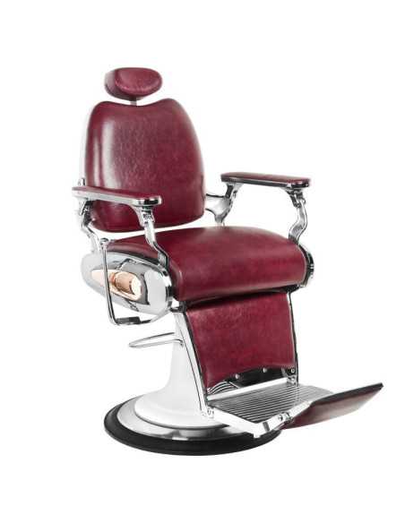 Burgundy motorcycle style barber chair 