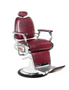Fauteuil de barbier style moto bordeaux 