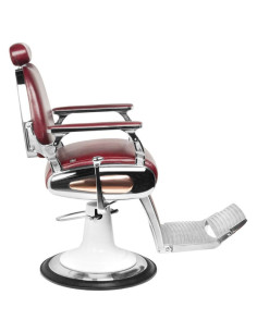 Burgundy motorcycle style barber chair 2