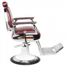 Fauteuil de barbier style moto bordeaux  2