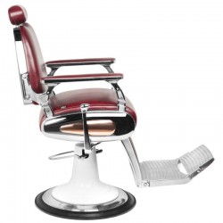 Fotel fryzjerski w stylu motocyklowym w kolorze burgundowym