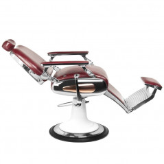 Burgundy motorcycle style barber chair 