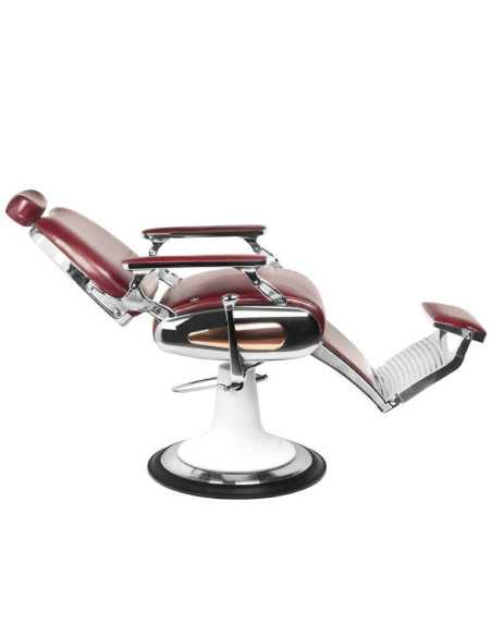 Burgundy motorcycle style barber chair 