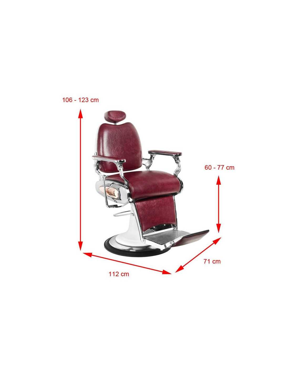 Cadeira de barbeiro StreetTorque BORDEAUX – Viril personalizada e ergonomia profissional