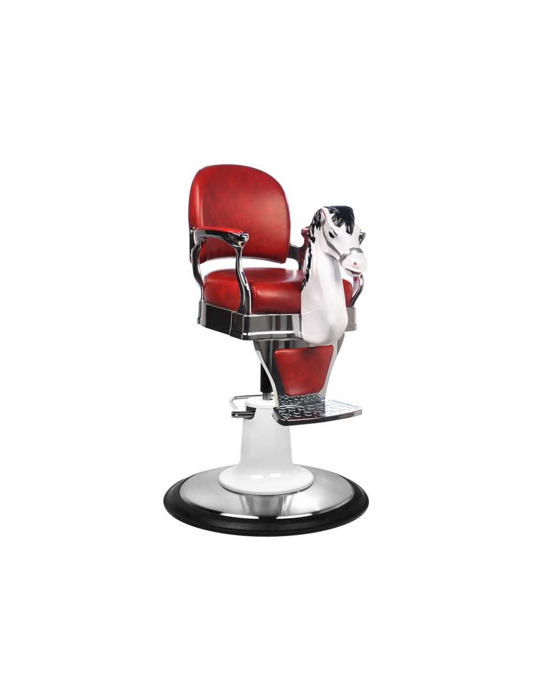 Chaise de coiffure enfant cheval rouge 