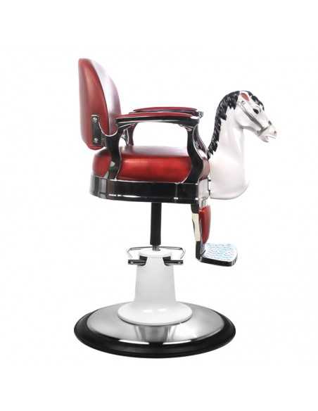 Chaise de coiffure enfant cheval rouge
