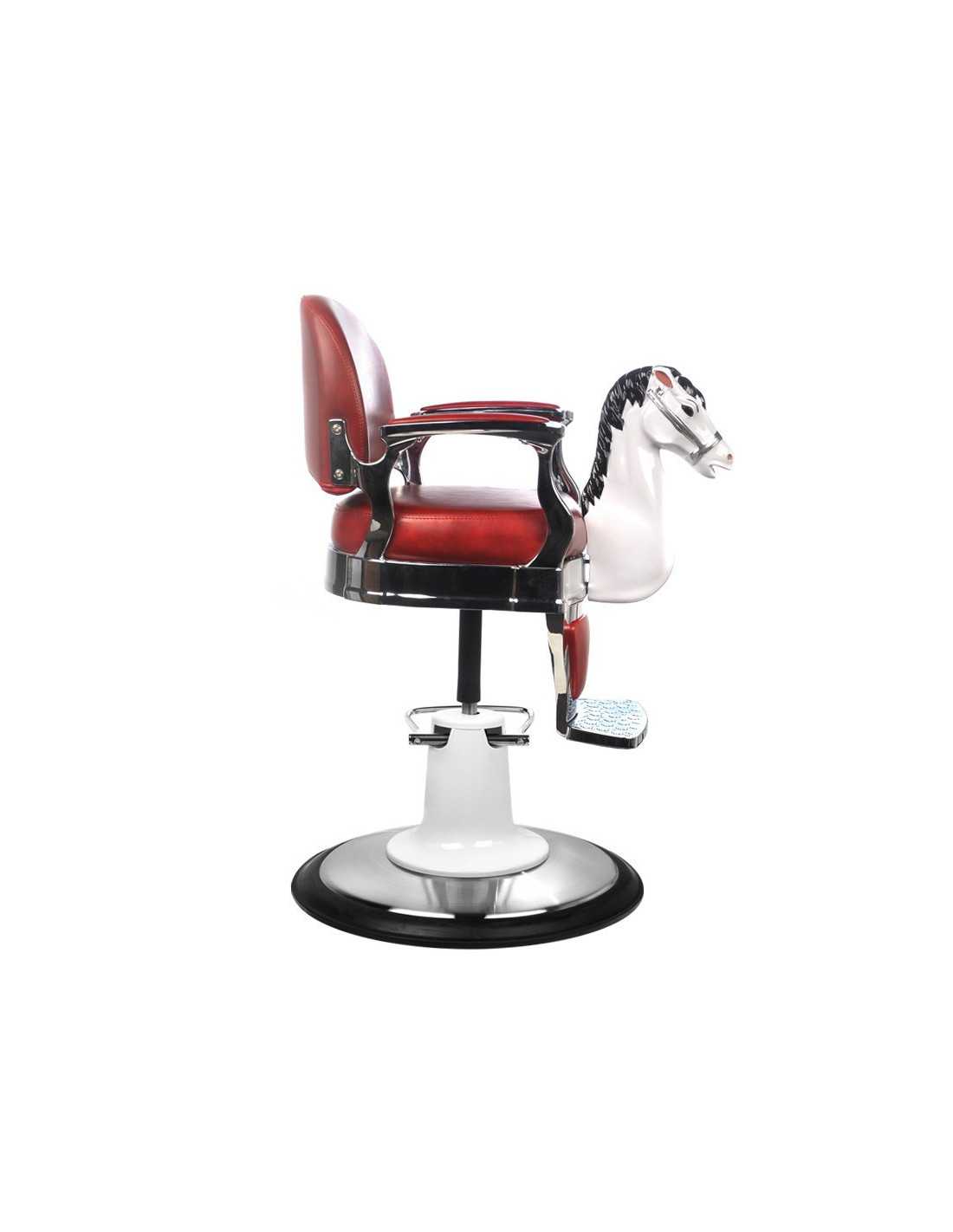 Chaise de coiffure enfant cheval rouge 