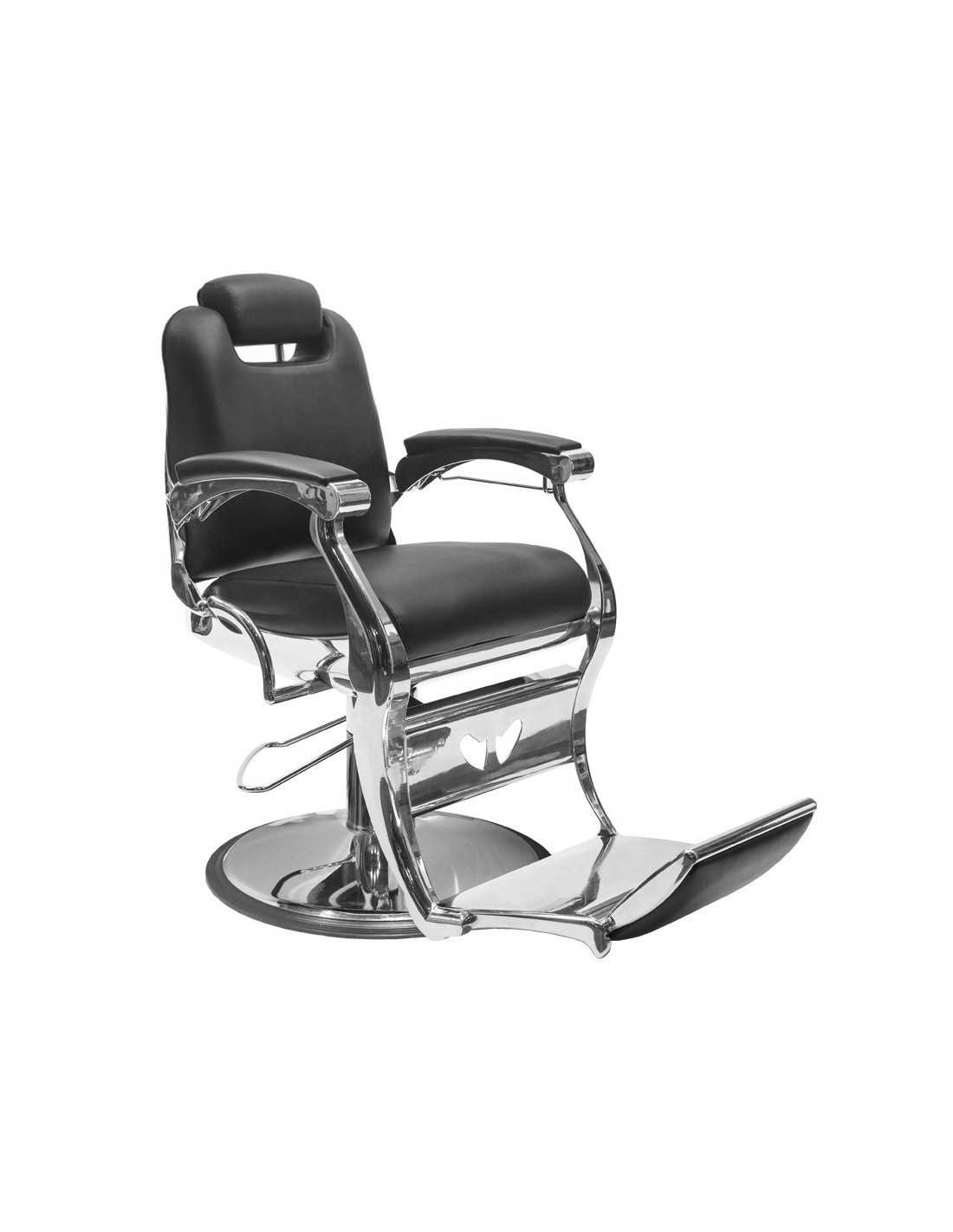  Angelo Barber chair – Black Upholstered & Retro-Chic Chrome 