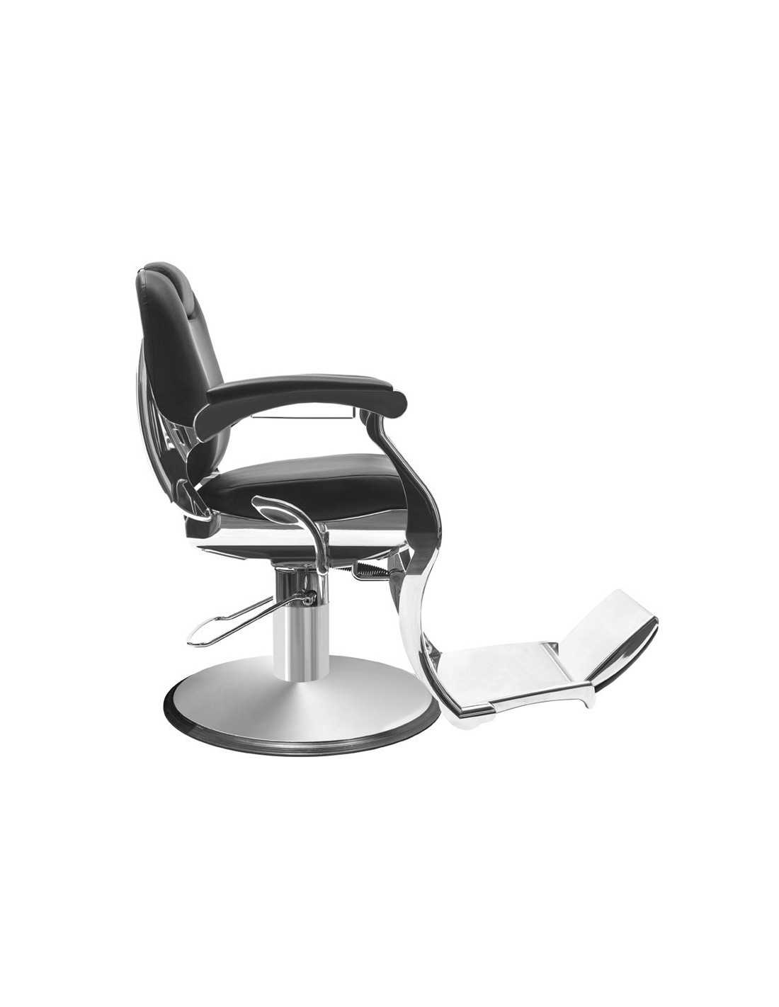  Angelo Barber chair – Black Upholstered & Retro-Chic Chrome 