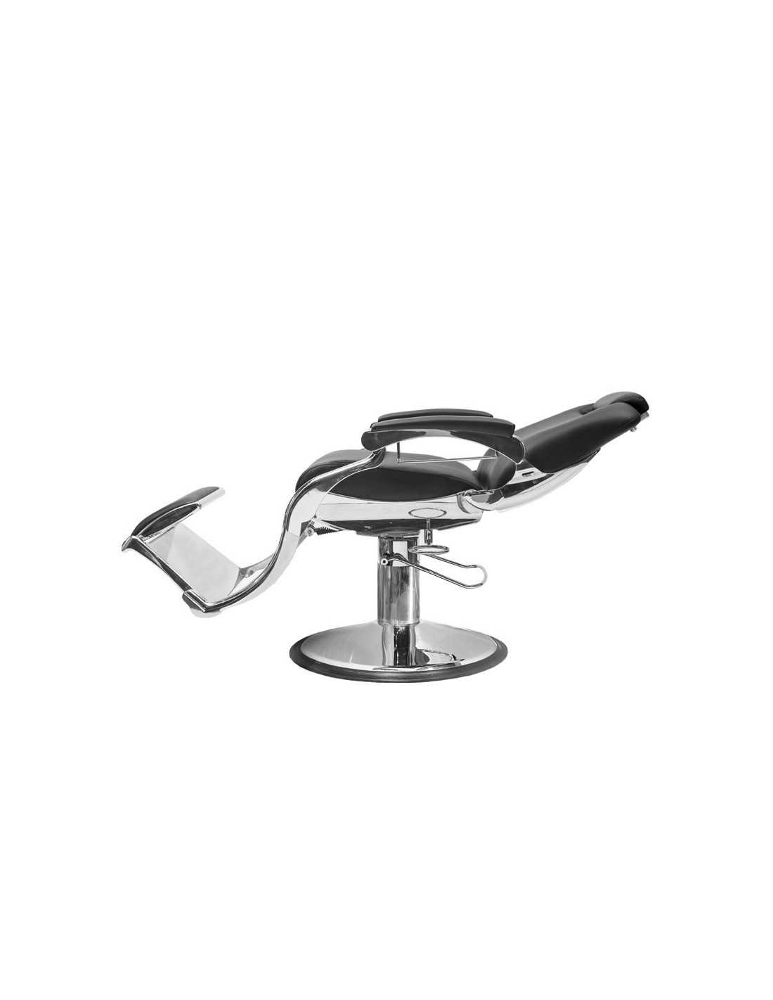  Angelo Barber chair – Black Upholstered & Retro-Chic Chrome 