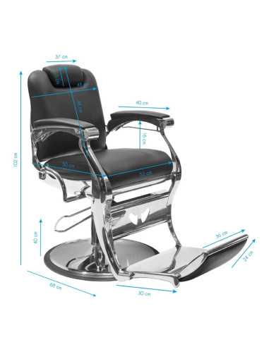  Angelo Barber chair – Black Upholstered & Retro-Chic Chrome 