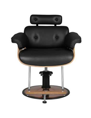 Florence schwarzer Friseurstuhl mit Kopfstütze {attributes}