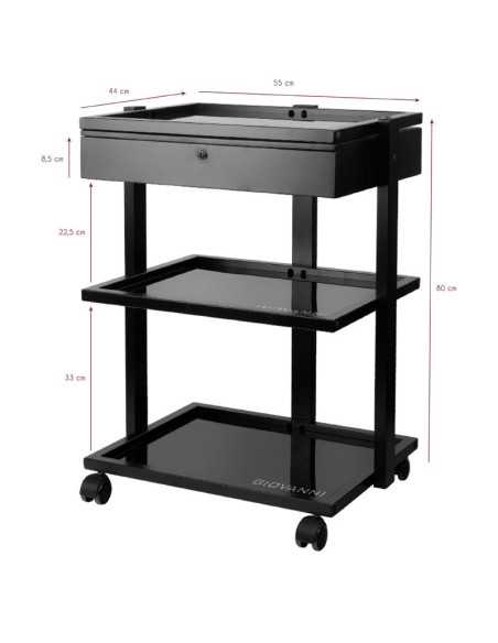 Carrinho para tatuagem preto pro ink 1040A