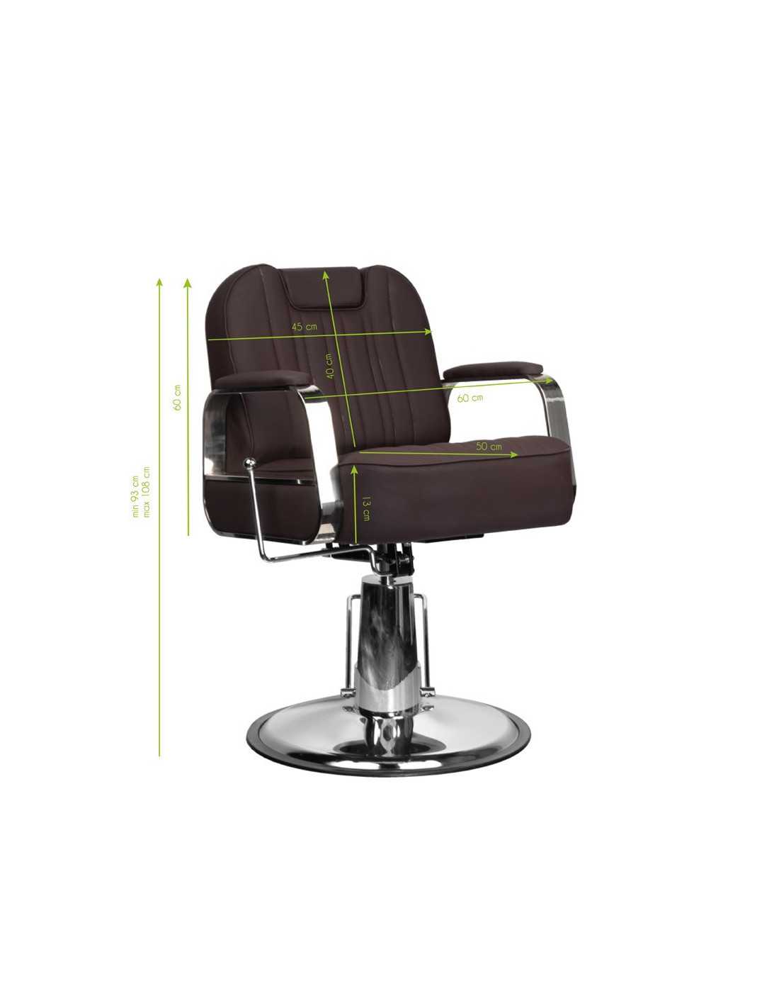 Cadeira de cabeleireiro e barbeiro RUFO Brown – Conforto e elegância profissional