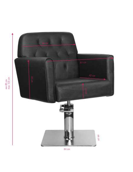 Fauteuil de coiffure hamburg noir 