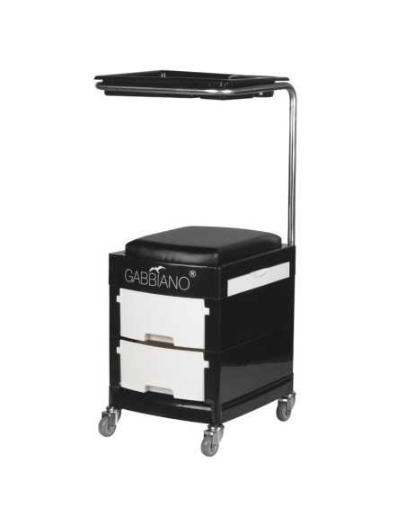 Pomocnik - taboret do pedicure 16 plus czarny/biały