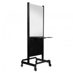 Black double-sided mobile hairdressing console 