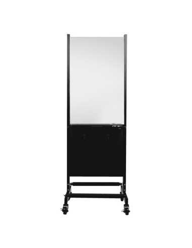 Consolle da parrucchiere mobile bifacciale nera 