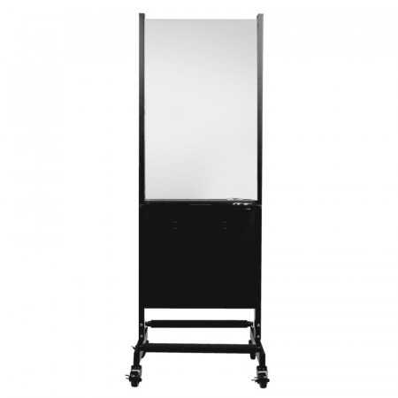 Black double-sided mobile hairdressing console 