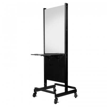 Black double-sided mobile hairdressing console 