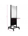 Black double-sided mobile hairdressing console 