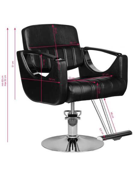 Fauteuil de coiffure rovigo noir 