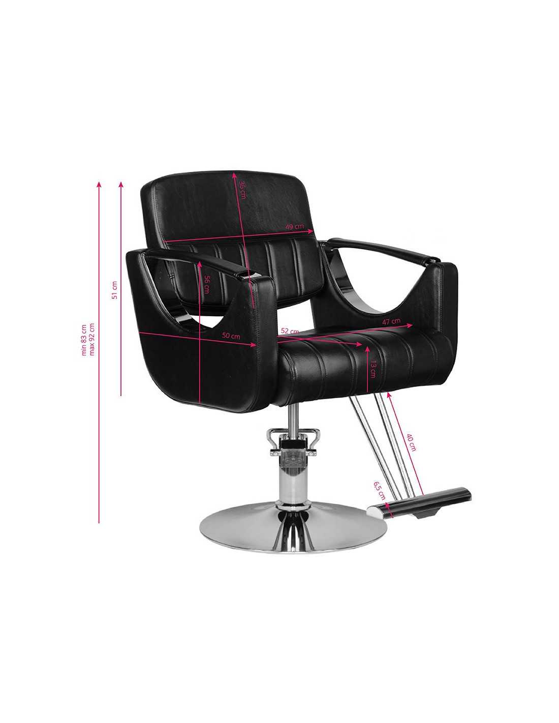 Rovigo black hairdressing chair {attributes}
