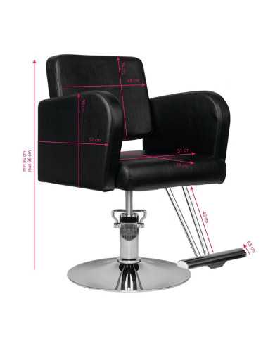 Ragusa black hairdressing chair {attributes}