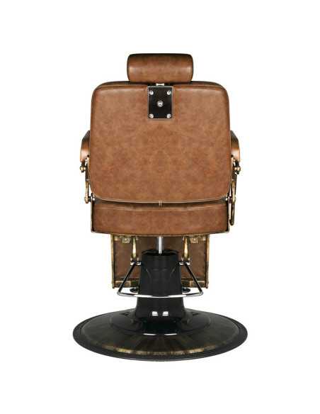 Boss kappersstoel oud lichtbruin leer 
