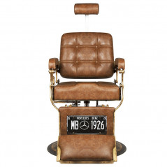 Boss barber chair old light brown leather 