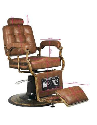 Poltrona da barbiere BOSS Cuoio Antico – Pelle antica e eleganza vintage
