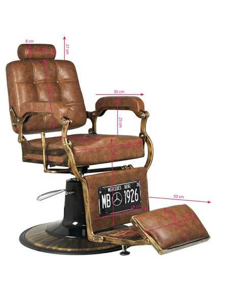 Boss kappersstoel oud lichtbruin leer 