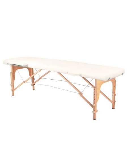 Mesa de Massagem 126964 MESA DE MASSAGEM DOBRÁVEL DE MADEIRA CONFORTO 2 SEÇÕES CREME
