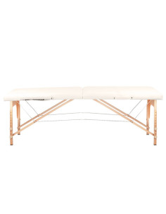 Comfort houten opklapbare massagetafel 2 crème secties