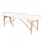 Comfort wood folding massage table 2 cream sections